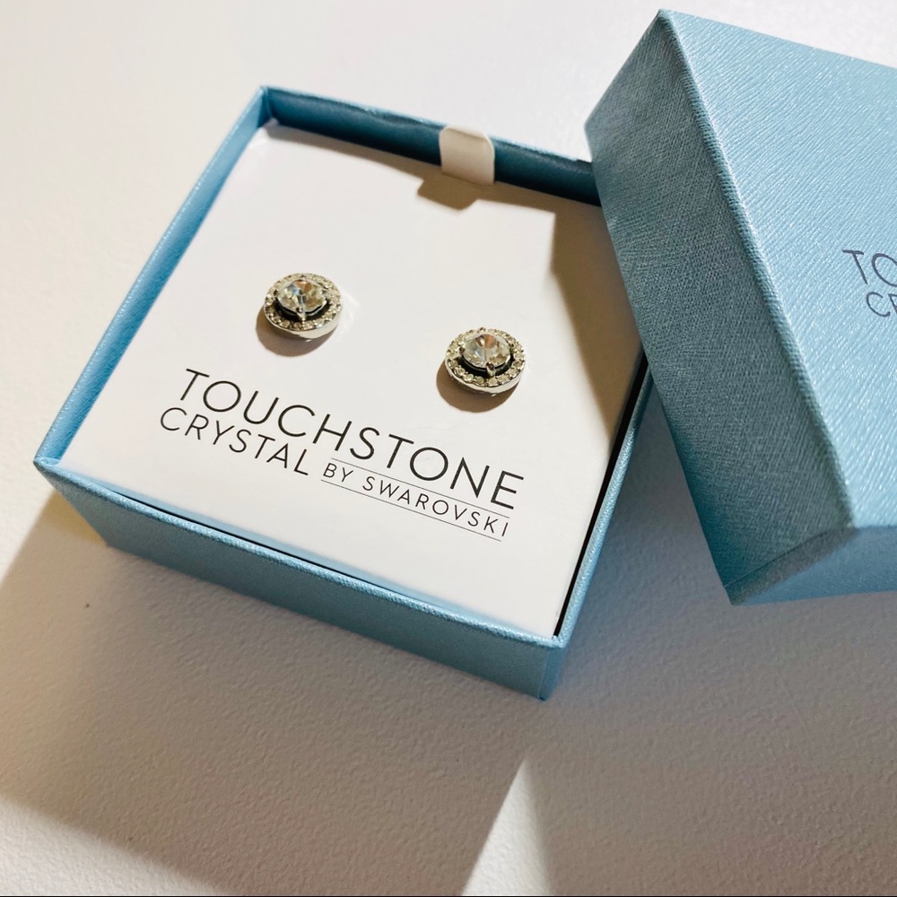 New! Touchstone Crystal: Diamond Stud Earrings